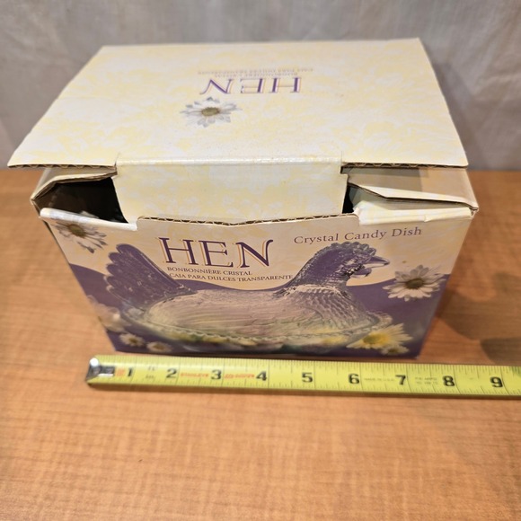 Hen Crystal Candy Dish Clear Chicken 5" Transparent No Damage with Box Farm - Picture 5 of 9